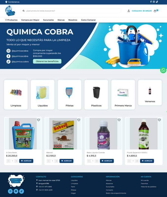 Proyecto tienda On-line Minorista Química Cobra