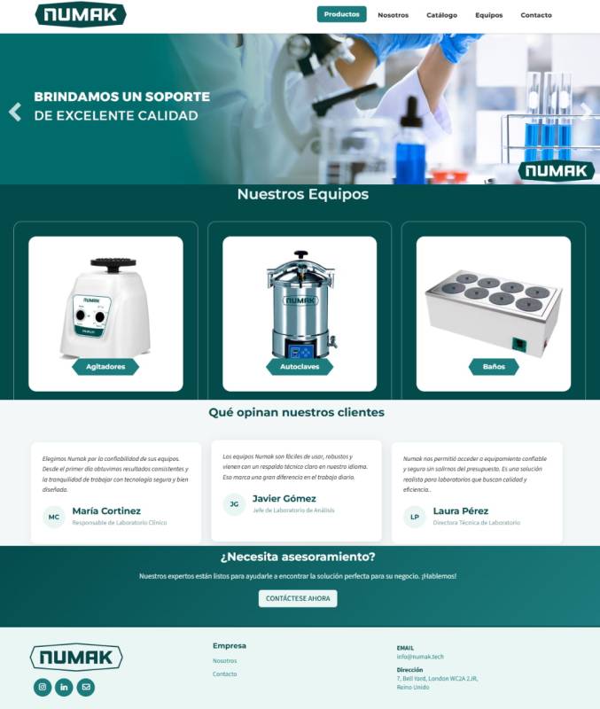 Catálogo Online Nemak, equipos de laboratorio