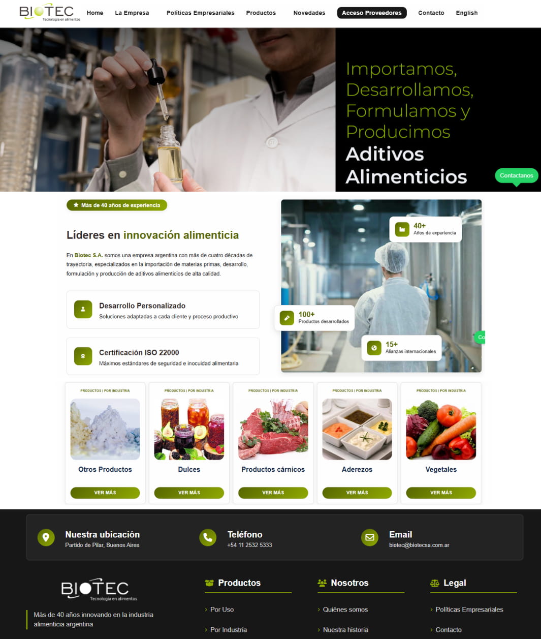 Diseño Web y Estrategia Digital para la Industria Alimenticia: Caso Biotec S.A.