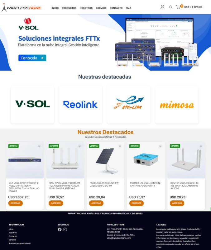 Proyecto eCommerce Wireless Tigre: Importador de Equipos Informáticos