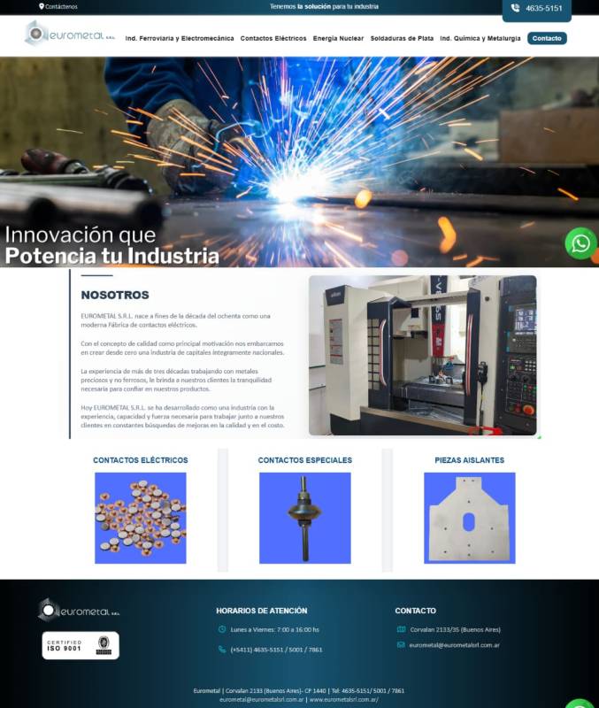 Proyecto diseño Web Eurometal - Metales para la industria