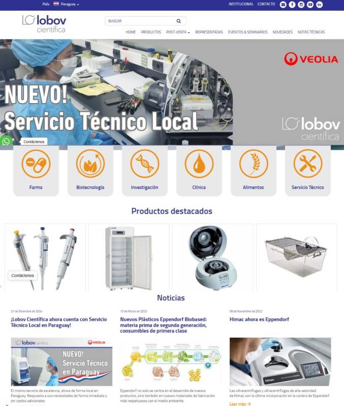 Lobov Científica, instrumentos y equipamiento para lavoratorio