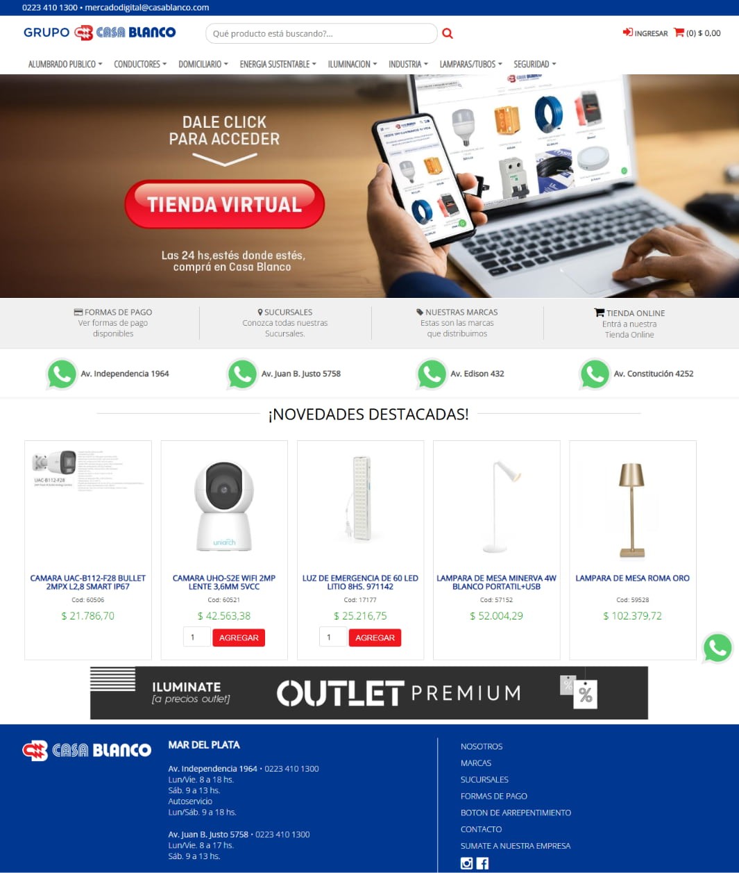 Tienda eCommerce Minorista GBP Casa Blanco 