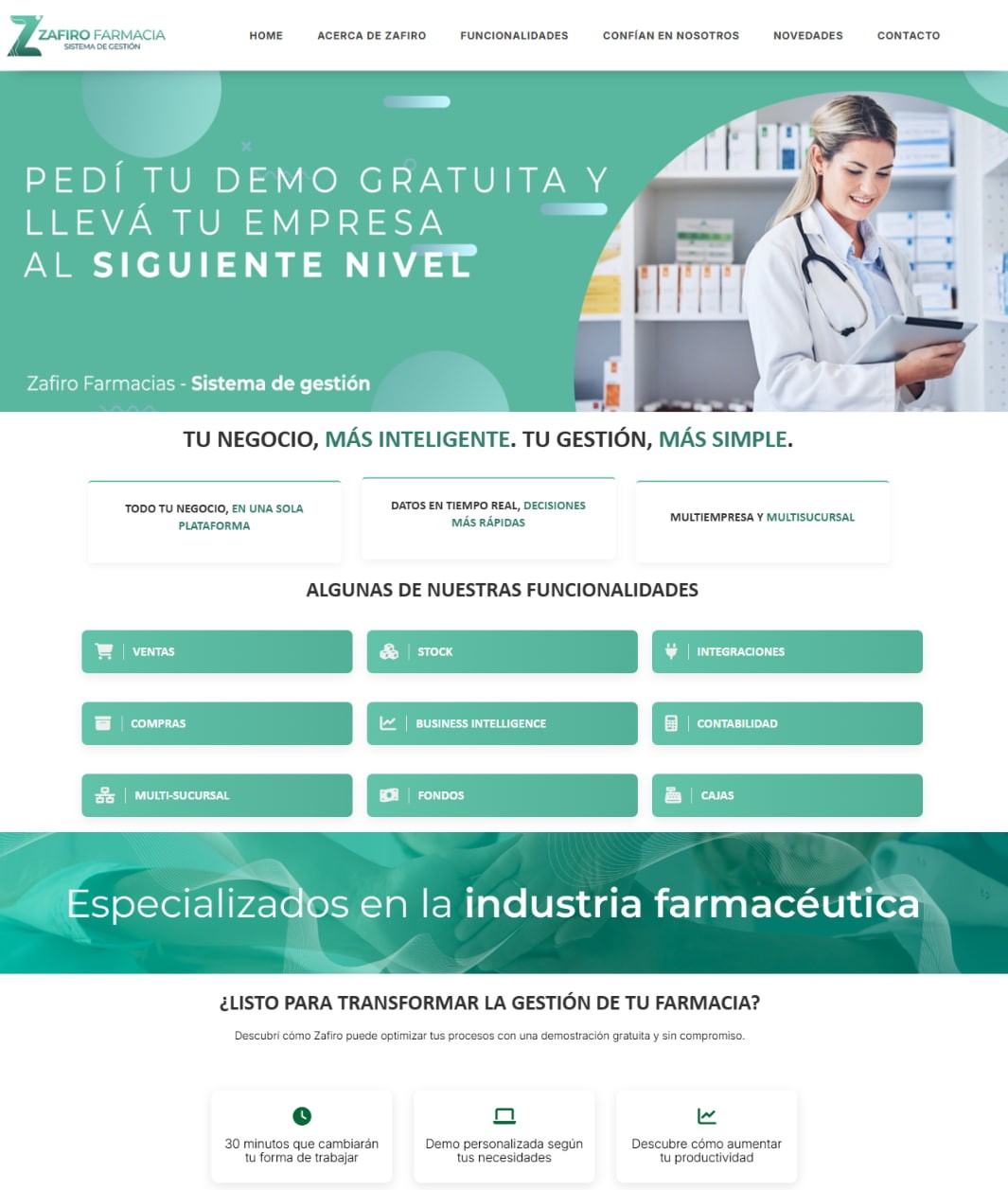 Rediseo de Portal Web Zafiro Farmacia 