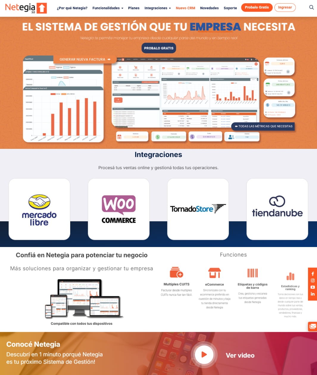 Rediseo de Portal Web Netegia ERP