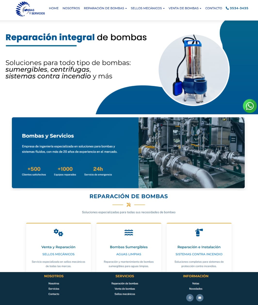 Rediseo de Portal Web Bombas y Servicios