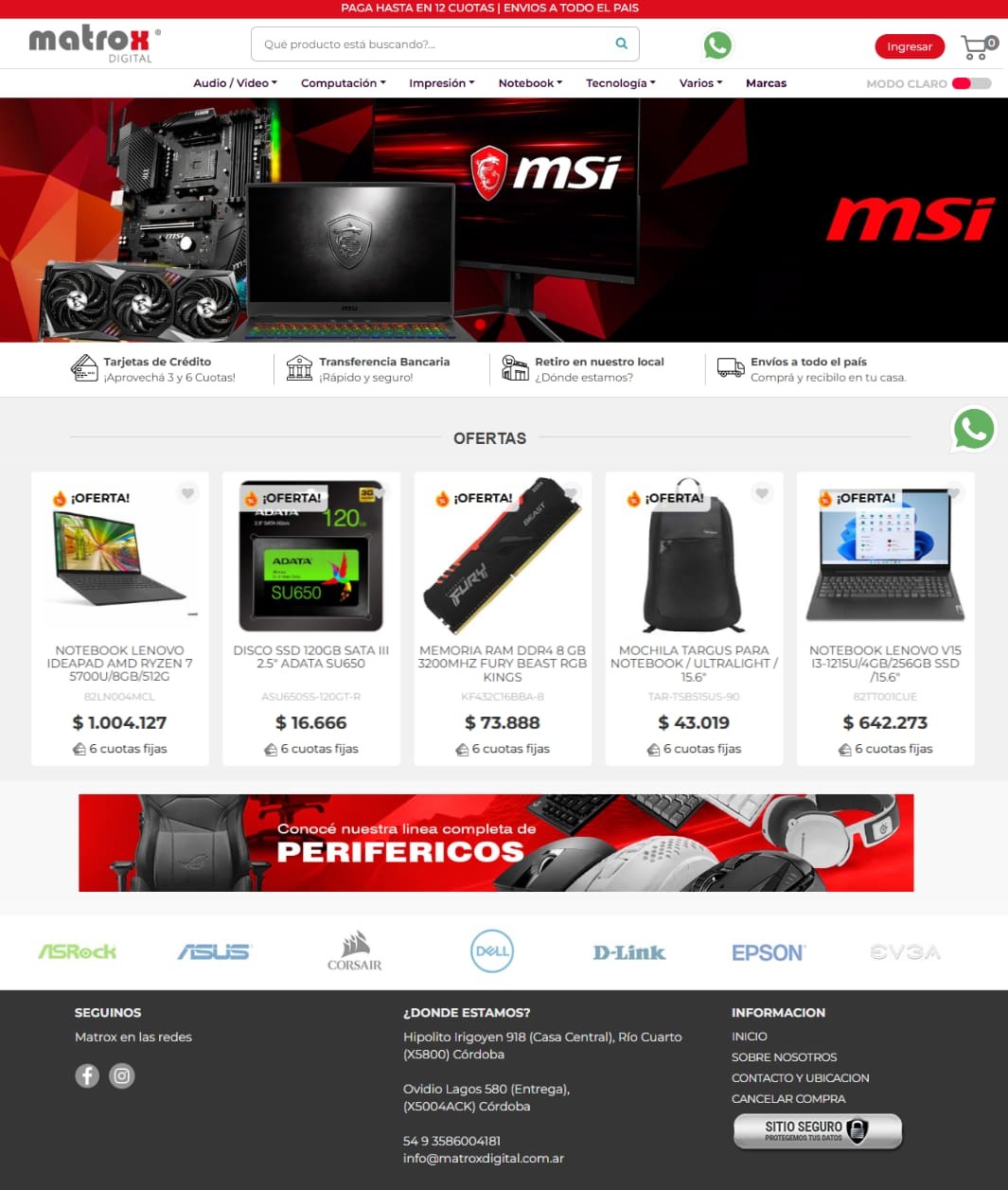 Proyecto Tienda online Minorista Matrox