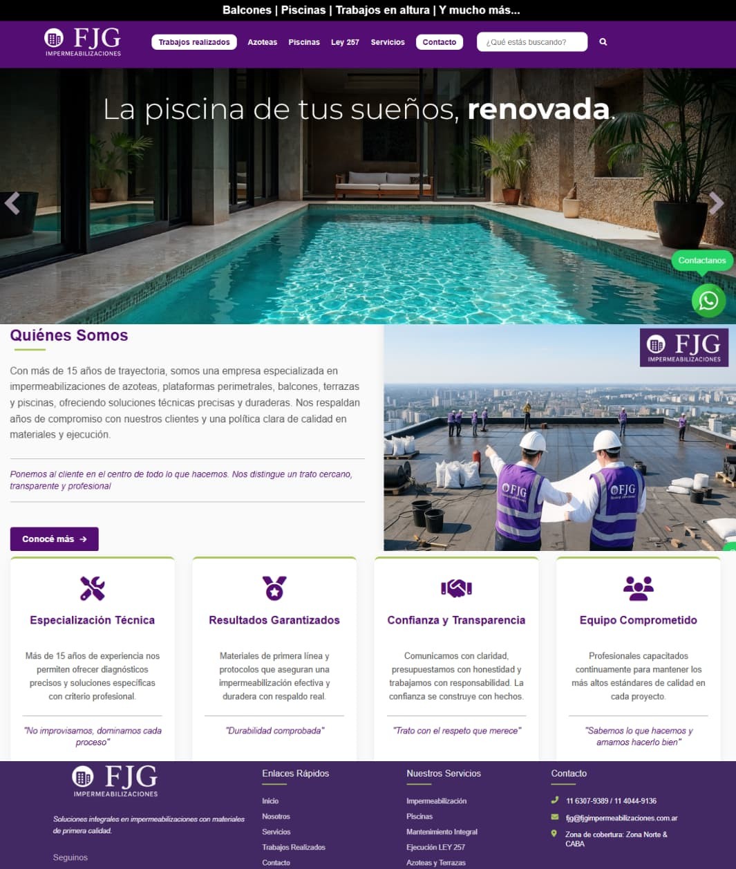 Proyecto Portal Web FJG Impermeabilizaciones