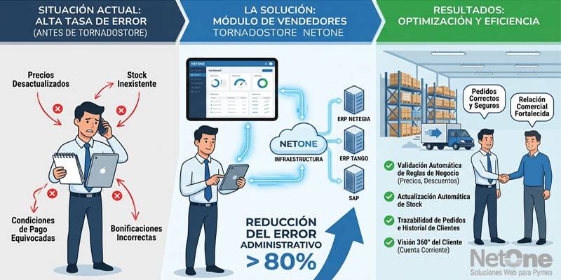 Optimización de preventa digital: El impacto del Módulo de Vendedores en la tasa de error