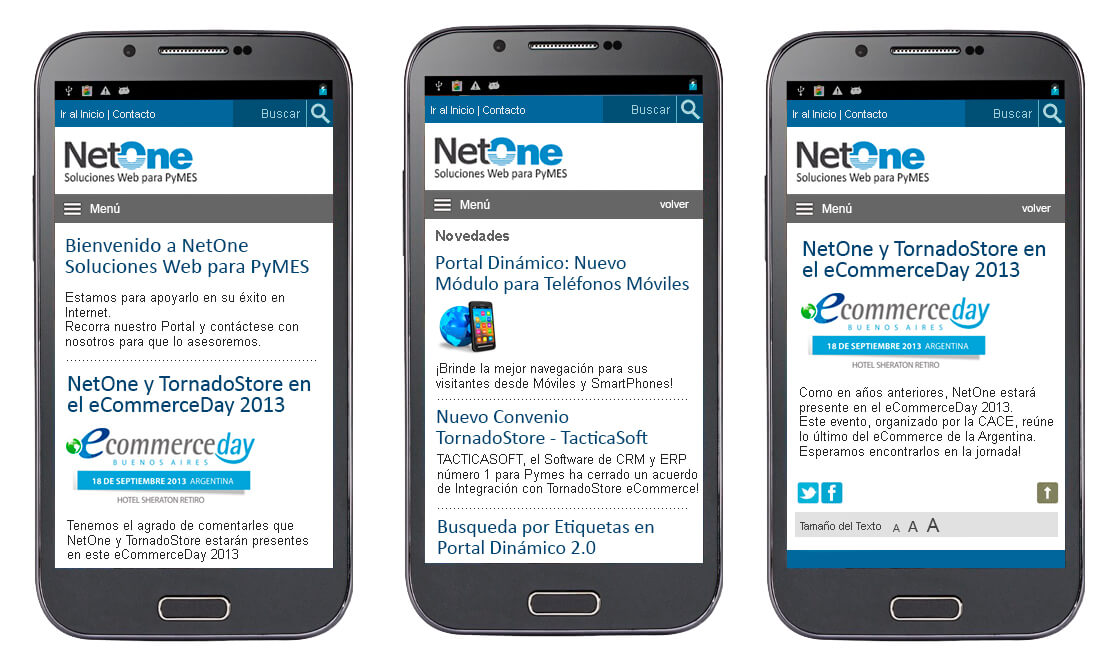 Ejemplo Portal Web autoadmisnitrado para Celulares SmartPhones